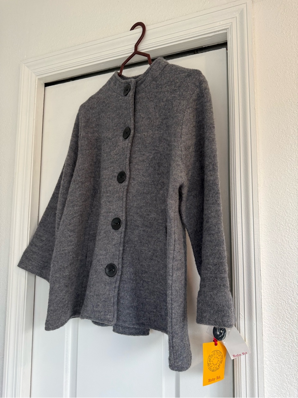 Ruby Rd. Gray Button-Front Wool Blend Jacket - Picture 2 of 12
